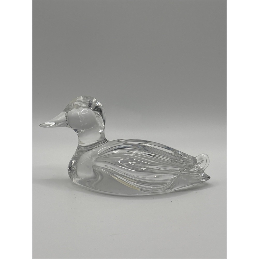 Princess House 24% Lead Crystal Duck Figurine With Label / W GERMANY